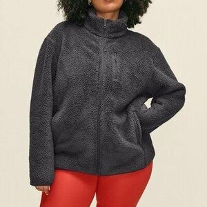 Girlfriend Collective Grey Recycled Fleece Jacket Sherpa M